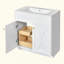 Meuble-lavabo 30 po avec lavabo en céramique, armoire de rangement autoportante moderne avec poignées dorées, portes à fermeture douce-554025863