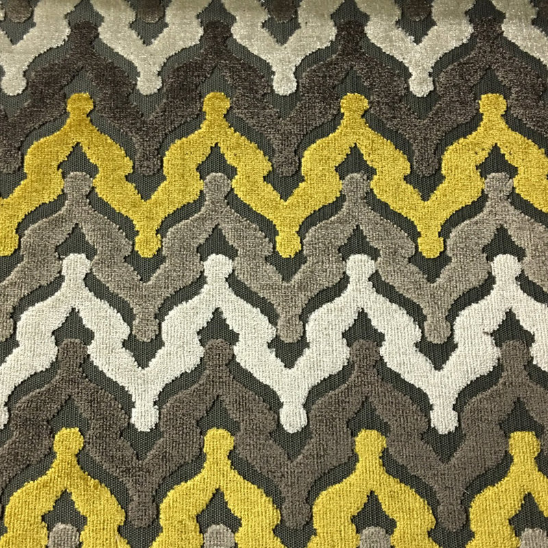 Presley-Lennon Cut Velvet Upholstery Fabric, Golden