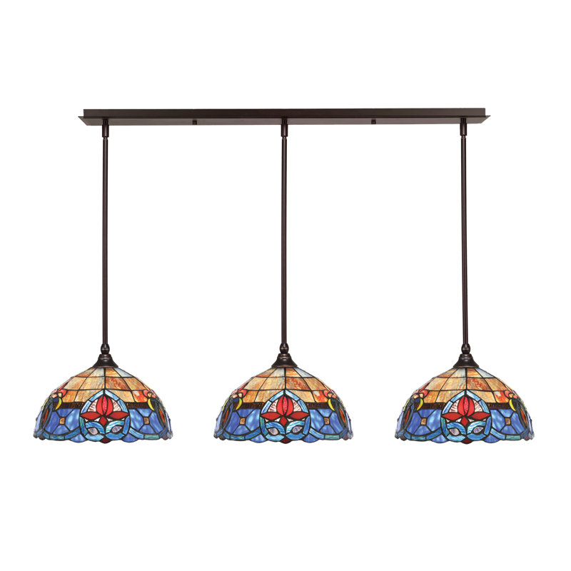 Luminaire suspendu linéaire à 3 lumières avec verre Sierra 12 po, Bronze huilé