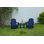 Chaise Adirondack pliante avec table d'appoint, ensemble de 3 chaises Adirondack à texture de bois, bleu marine (comprend 2 chaises et 1 table)