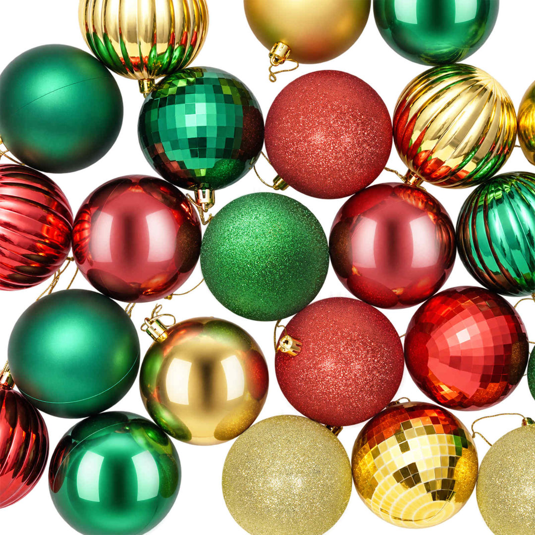 Vidaxl (Red/Gold/Green) Christmas Ball Set 50 Pcs 8 Cm Polystyrene Christmas Tree Ornaments - Image 3