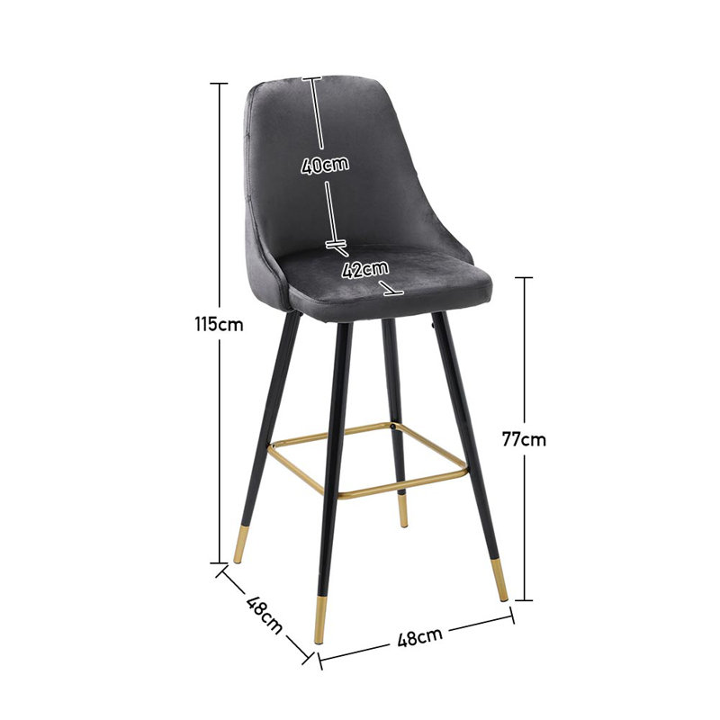 Betiel Upholstered Counter Stool with Metal Frame