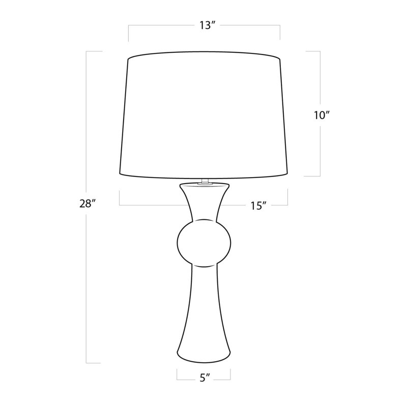 Vaughn Ebony Birch Wood Table Lamp with White Linen Shade
