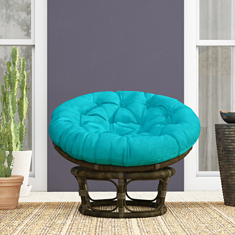 Chaise de patio avec coussin Bilyeu, Bleu