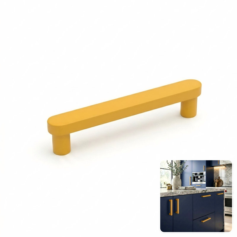 ROUS Hardware Mid-Century Modern Cabinet Handle 1-Count, 5'', Sunflower (Yellow)