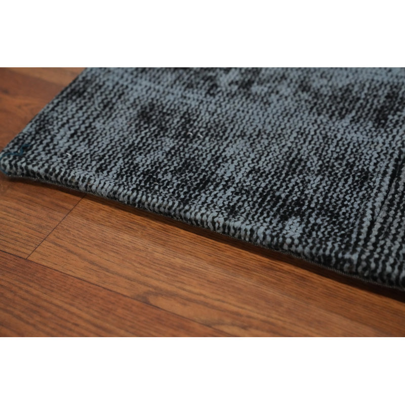 Distressed Wool Geometric Patchwork Area Rug 7x10