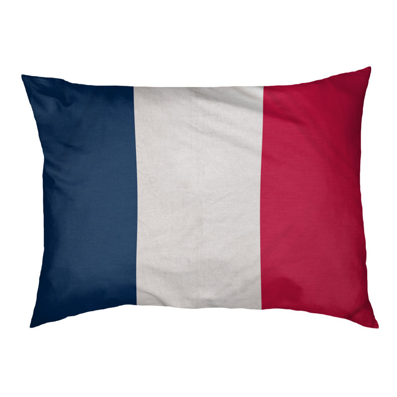 Coussin Arizona, Moyen (l 28 po x P 18 po x H 9,5 po), Bleu marine / blanc / rouge écarlate