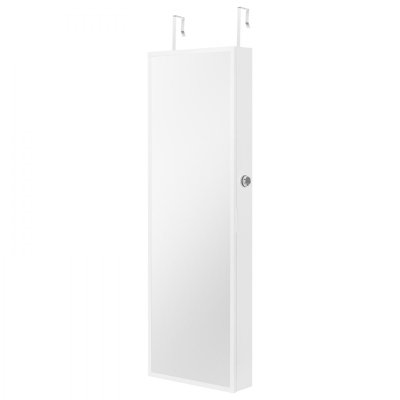 Mirror Jewelry Cabinet 42.52in Lockable Wall or Door Mounted Armoire