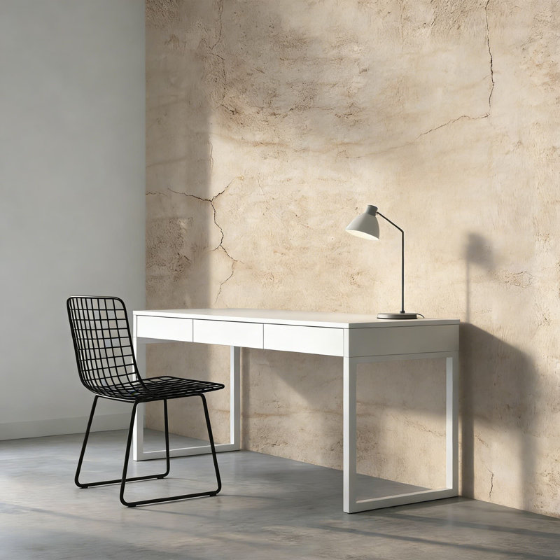 Papier peint beige en béton - papier de contact texturé 3D auto-adhésif et amovible pour les murs, imperméable et résistant à l'huile, application facile, utilisation polyvalente