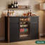  Bar à café avec mini-réfrigérateur, armoire à vin moderne pour la cuisine et la salle à manger, l 55,1 po noir-865603542