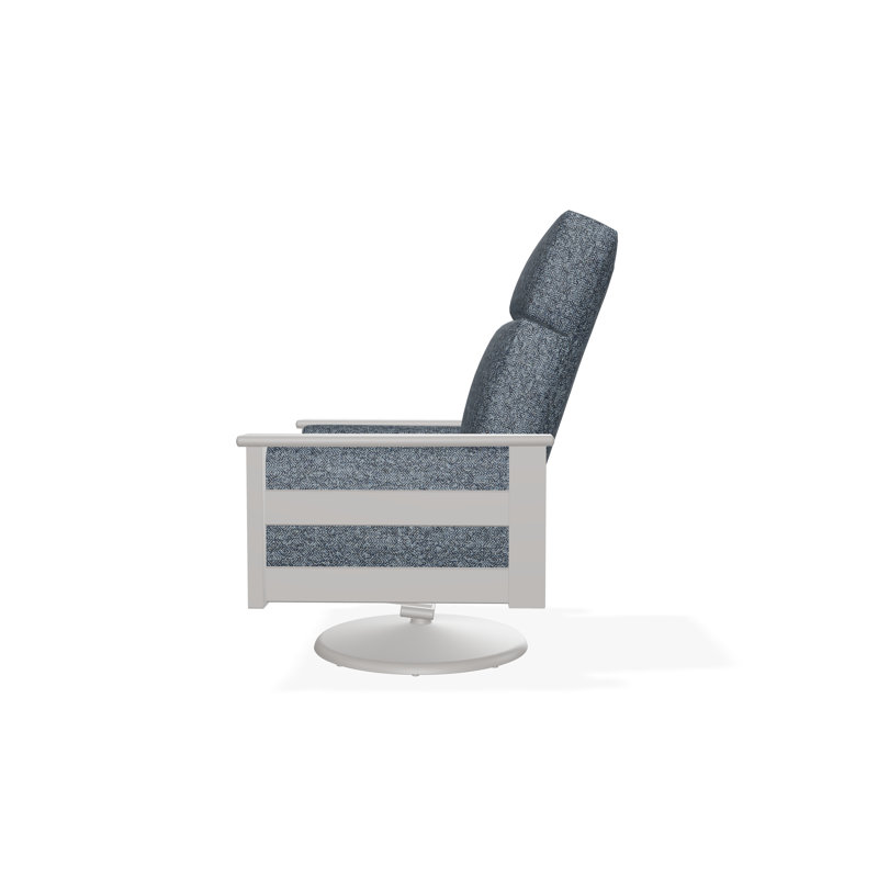 Leeward Polymer Outdoor Lounge Chair, Warm Gray, Restore Indigo