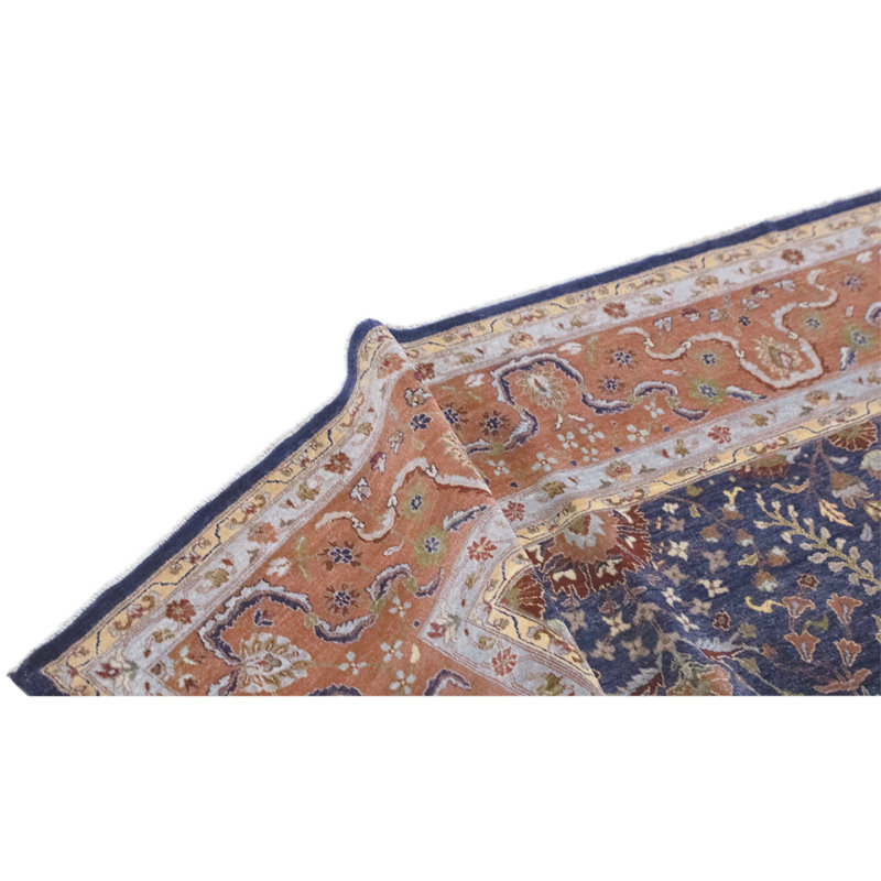 Tapis rectangulaire en laine noué à la main