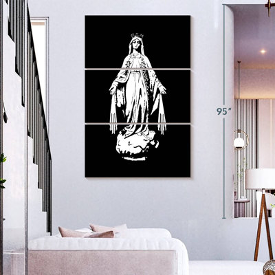 Vierge Marie en noir et blanc Adella