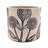 Of 4 Gray Sand - Cement Planters With Brown Botanical Flourishes, 4.3X4.3X4 Inches, Suitable For Succulent Arrangements And Motifs, Fit Bohemian Theme