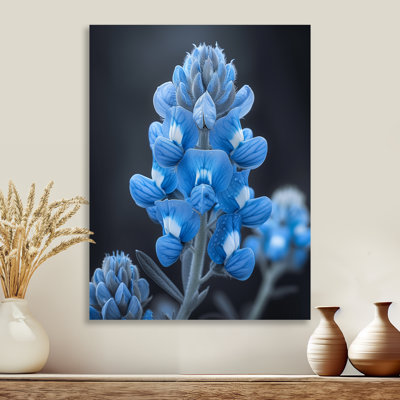 Blue Black Blue Bonnets Beauty - Blue Bonnets Wall Art Print