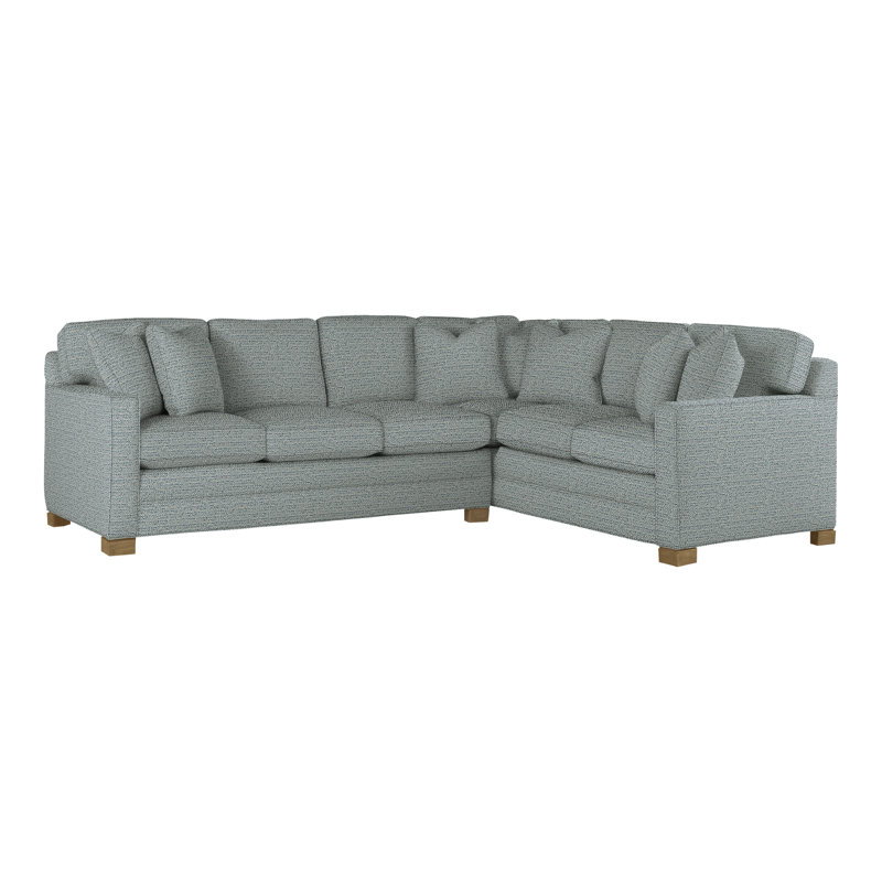 Hillcrest Upholstered L-Shaped Sectional Reversible, Tuck Cobalt, Hampton