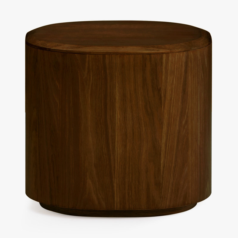 Table d'appoint carrée en bois massif et placage Kodie Latika, Noyer
