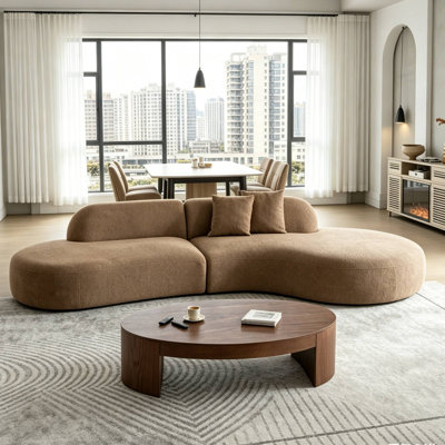 Stylish Curved Sofa Ideal For Living Room Leisure Gatherings & Chic Space Enhancement(Left)