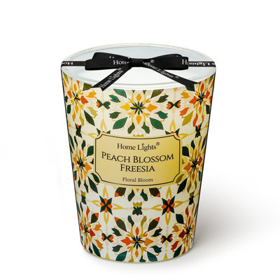 Peach Blossom Freesia | Homelights 1-Wick -6.7Oz Soy Wax-40+Hours Long-Lasting Scented Candles
