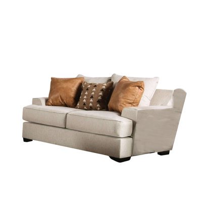 Causeuse Adow, 3 coussins décoratifs, 75 po, caramel sable