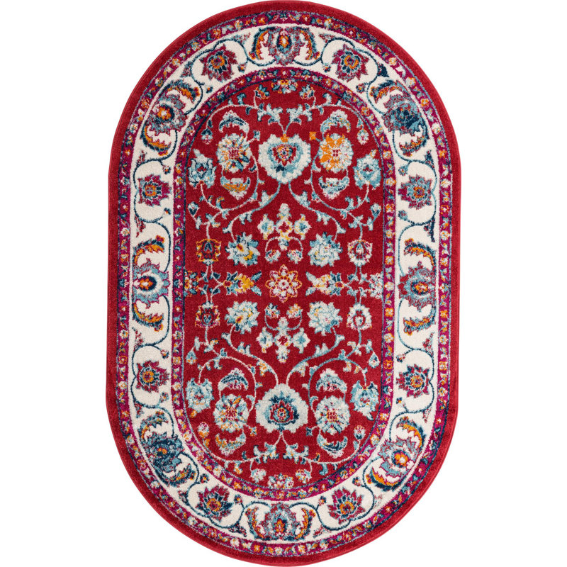 Burgettstown Oriental Indoor Rug, Oval 5' x 8'