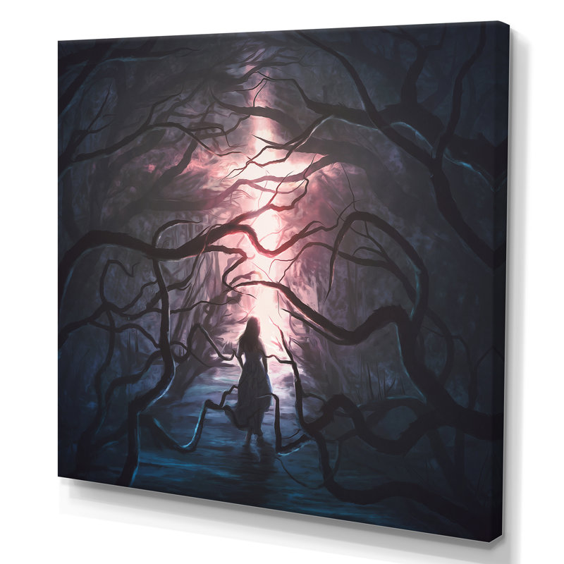 «Path To A Scrafy Glowing Forest», art mural moderne et contemporain sur toile, H 30 po x l 30 po x P 1 po, Toile tendue
