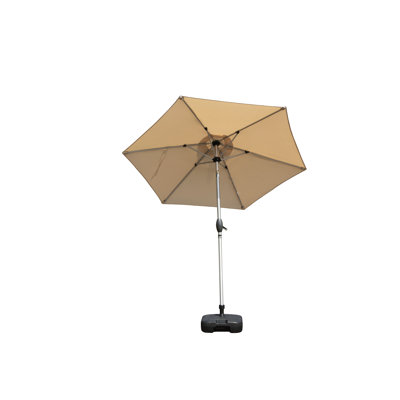 7.5Ft Patio Umbrella With Crank - Protected, Waterproof, 6 Strong Ribs, For Deck, Garden, Backyard, Pool  Beige Outdoor Table Beige, , Water 6 Construction, Patio, Pool, Garden