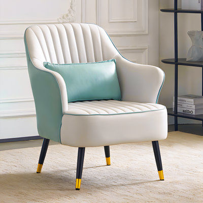 Menisha Upholstered Accent Chair with Cushion, Mid Back Single Sofa for Living Room, Bedroom and Home Office
