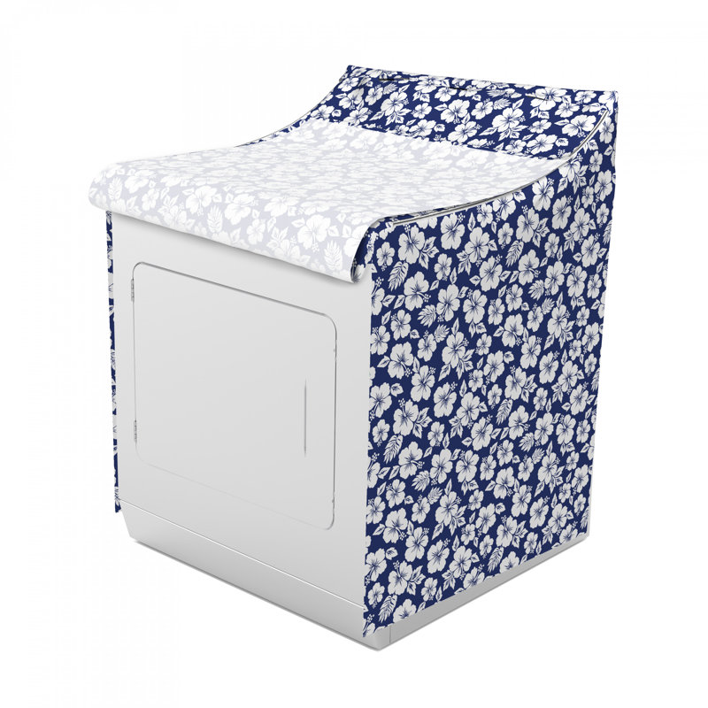 Housse pour machine à laver Tropical, Bleu, Floral 2