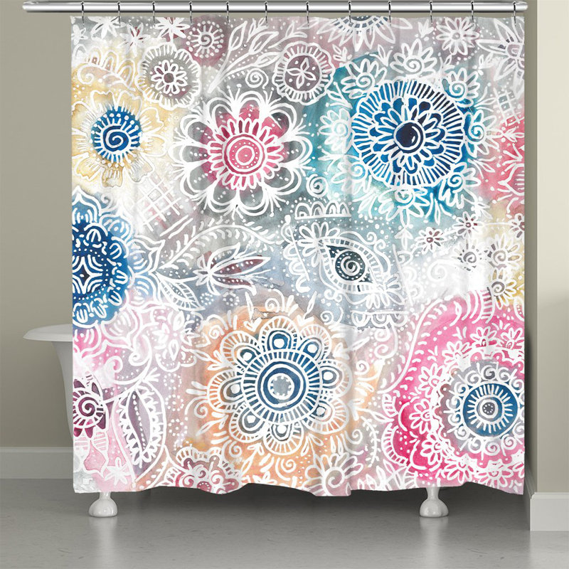Rideau de douche à motif floral