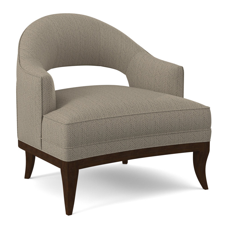Mariposa Armchair, American Walnut, Filigree Ivory 100% Polyester