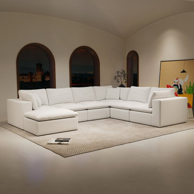 Modular Sectional Sofa With Plush Corduroy Upholstery, No Assembly Needed For Flexible Living Spaces.