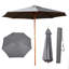 Bulkley 2.7M Outdoor Wooden Garden Parasol Sun Shade With Carry Bag-124248517