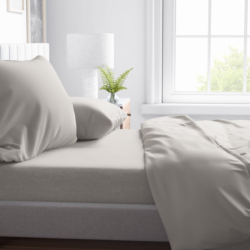 Ensemble de draps uni avoine, Ensemble de draps pour très grand lit + 1 drap + 