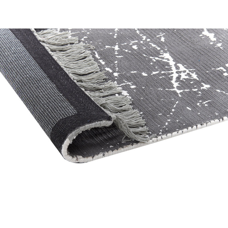 Abentego Hand Woven Grey Indoor Rug, Rectangle 80 x 150cm