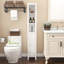 Armoire de salle de bain de 66,92 po de hauteur avec tablettes réglables - 1 porte mince autoportante pour la maison, la salle de bain, la cuisine et le rangement blanc
