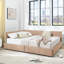 Structure de lit confortable en velours rose avec rangement et rangement pour la chambre à coucher