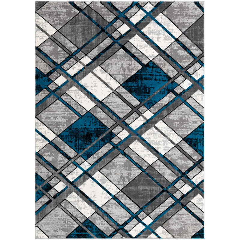 Tapis bleu Yamiah L''baiet Claire, Rectangle 8 pi x 10 pi