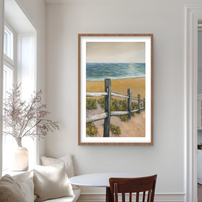 Bord de mer tranquille - décor de paysage encadré mat marine