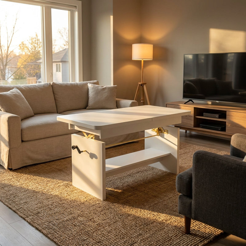 Lift Top Coffee Table with Storage, Biel Alpejska