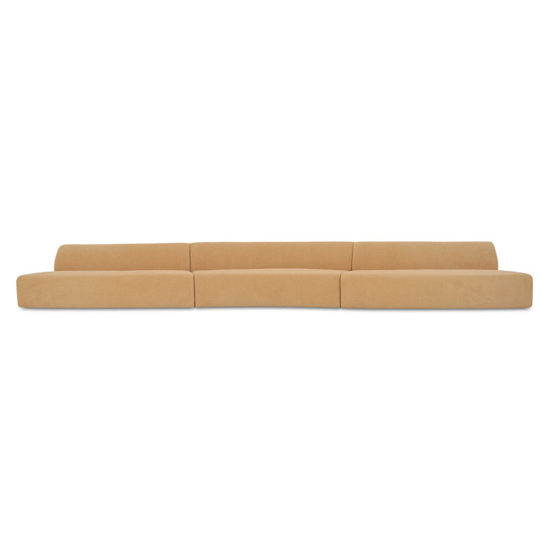 Naomi Modular Sectional, Yellow Polyester