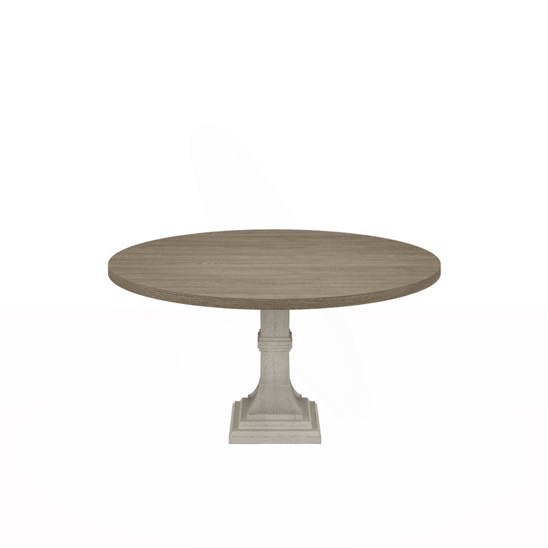 Table de salle à manger ronde l 59 po blanche et grise