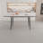 63" MDF Square Marble Pattern Stretchable Dining Table, Modern Industrial Kitchen And Dining Table, Equipped With Tapered Metal Legs