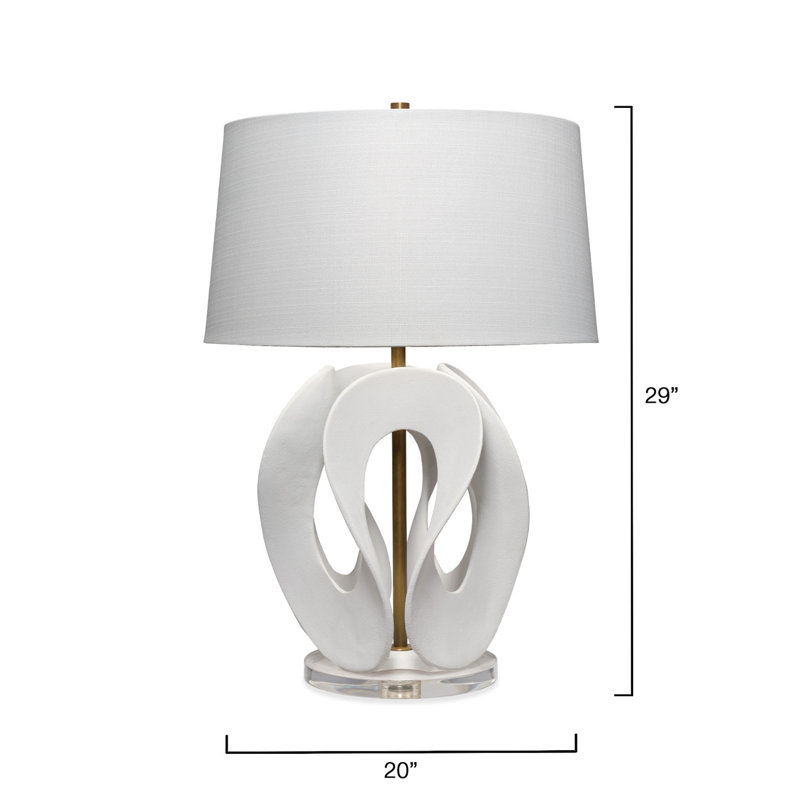 Swan Resin Table Lamp with Linen Shade