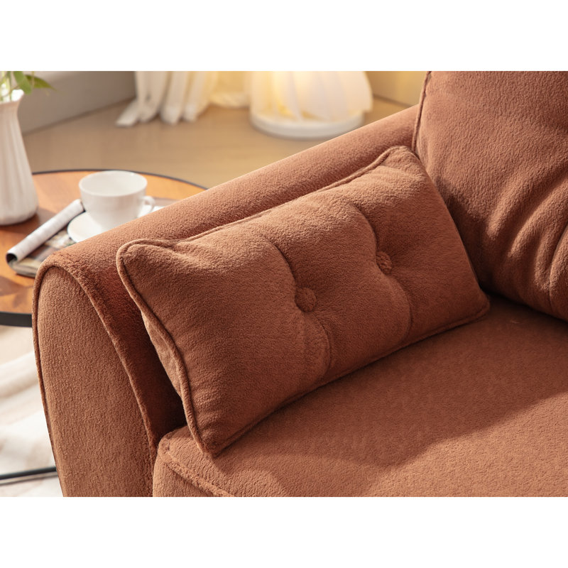 Causeuse moderne rembourrée, Brun rouge