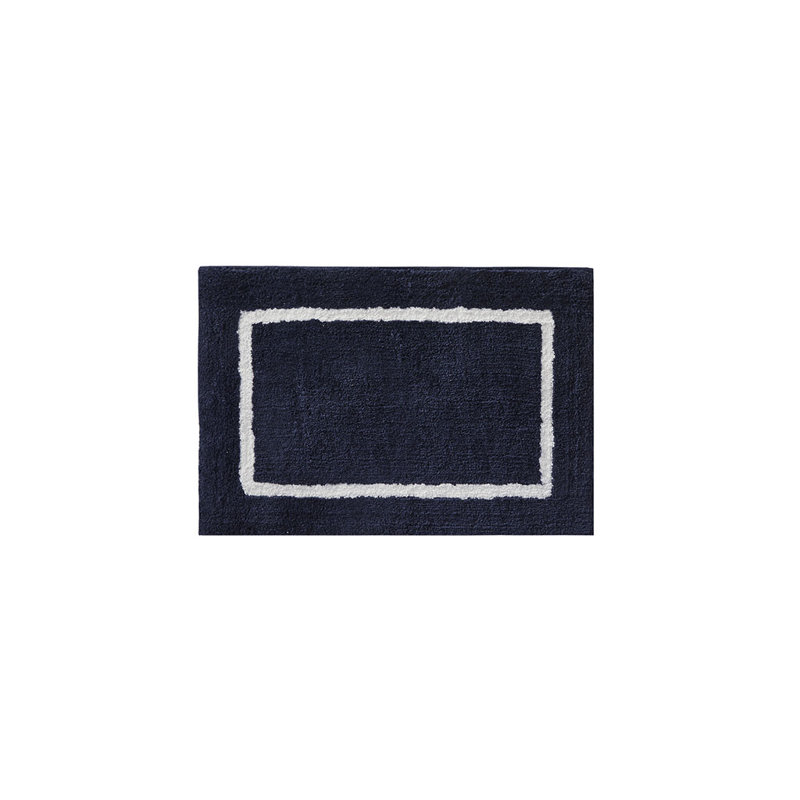 Tomohiko Microfiber Bath Rug, 24"W x 60"L, Navy