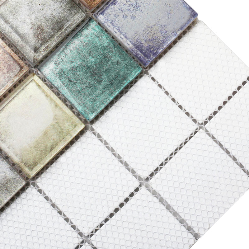 Carreau de mosaïque murale en verre antique 12 po x 12 po