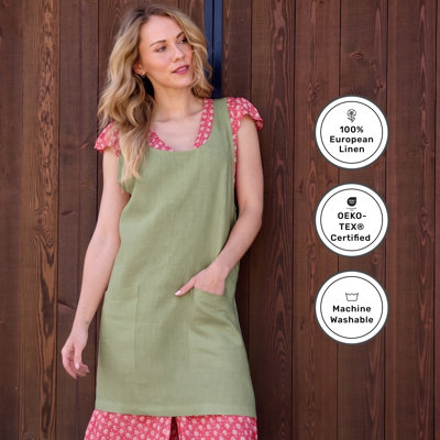Linen Smock Apron 100% Pure Linen for Men & Women