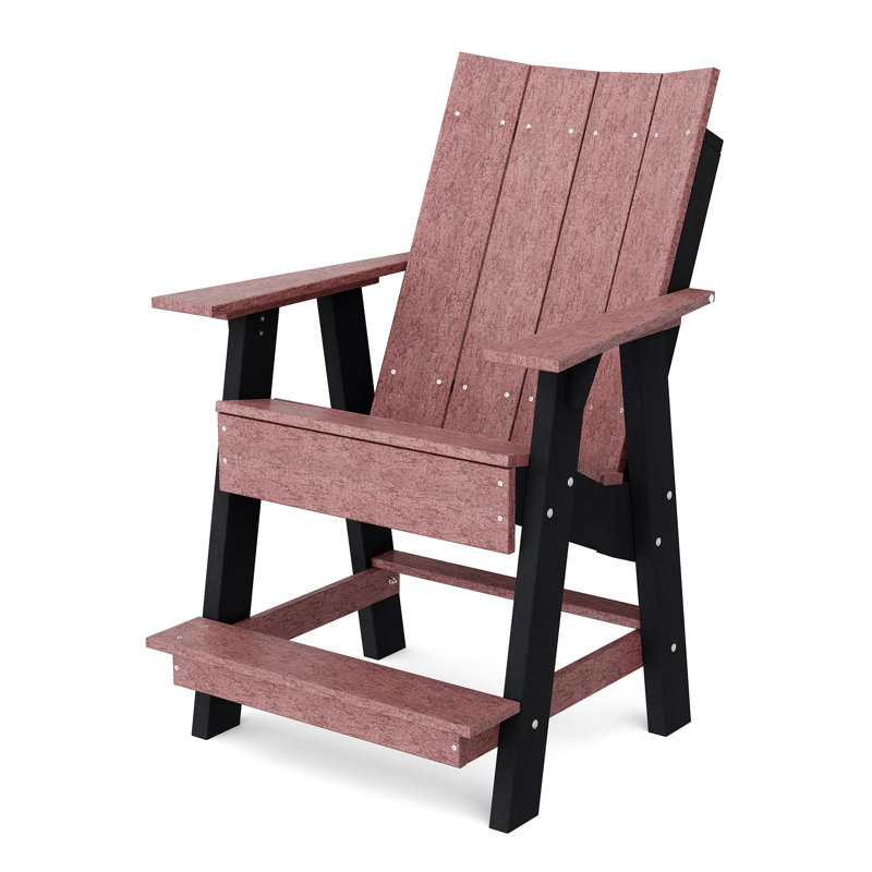 Contemporary High Adirondack Chair, Cherrywood/Black