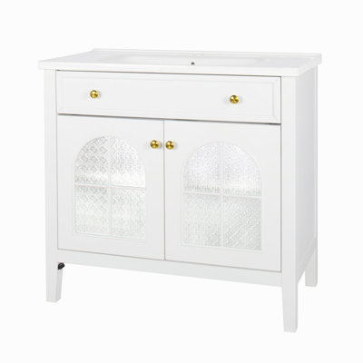 35.6" Bathroom Cabinet, Only Cabinet, White